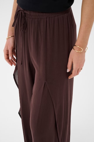 Cream Loose fit Pants 'Allie' in Brown