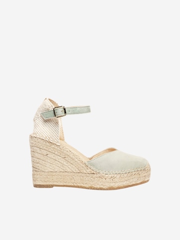 Alhamas - Sandalias con hebilla 'Alpargata Cuña 10 cm' en verde: frente
