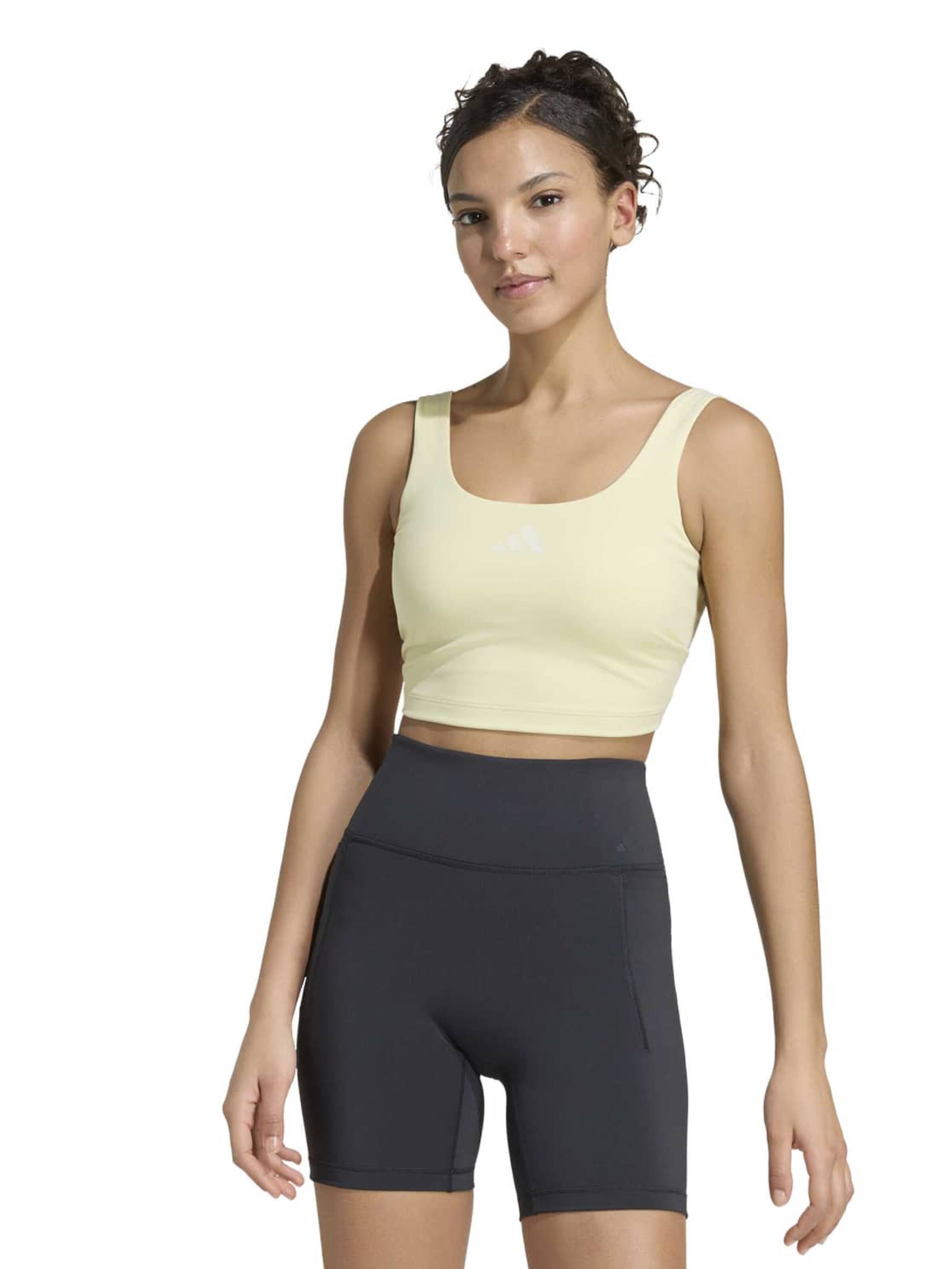 ADIDAS PERFORMANCE - Soutien Bustier Soutien de desporto 'Power' em amarelo: frente