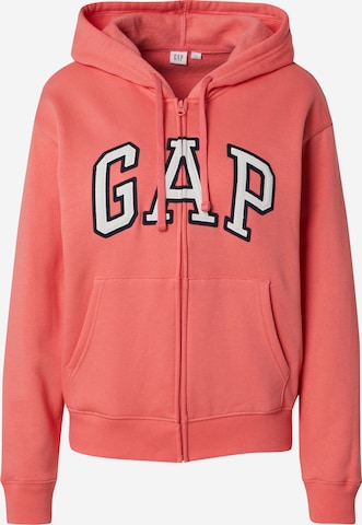 GAP Кофта на молнии 'HERITAGE' в Ярко-розовый: спереди