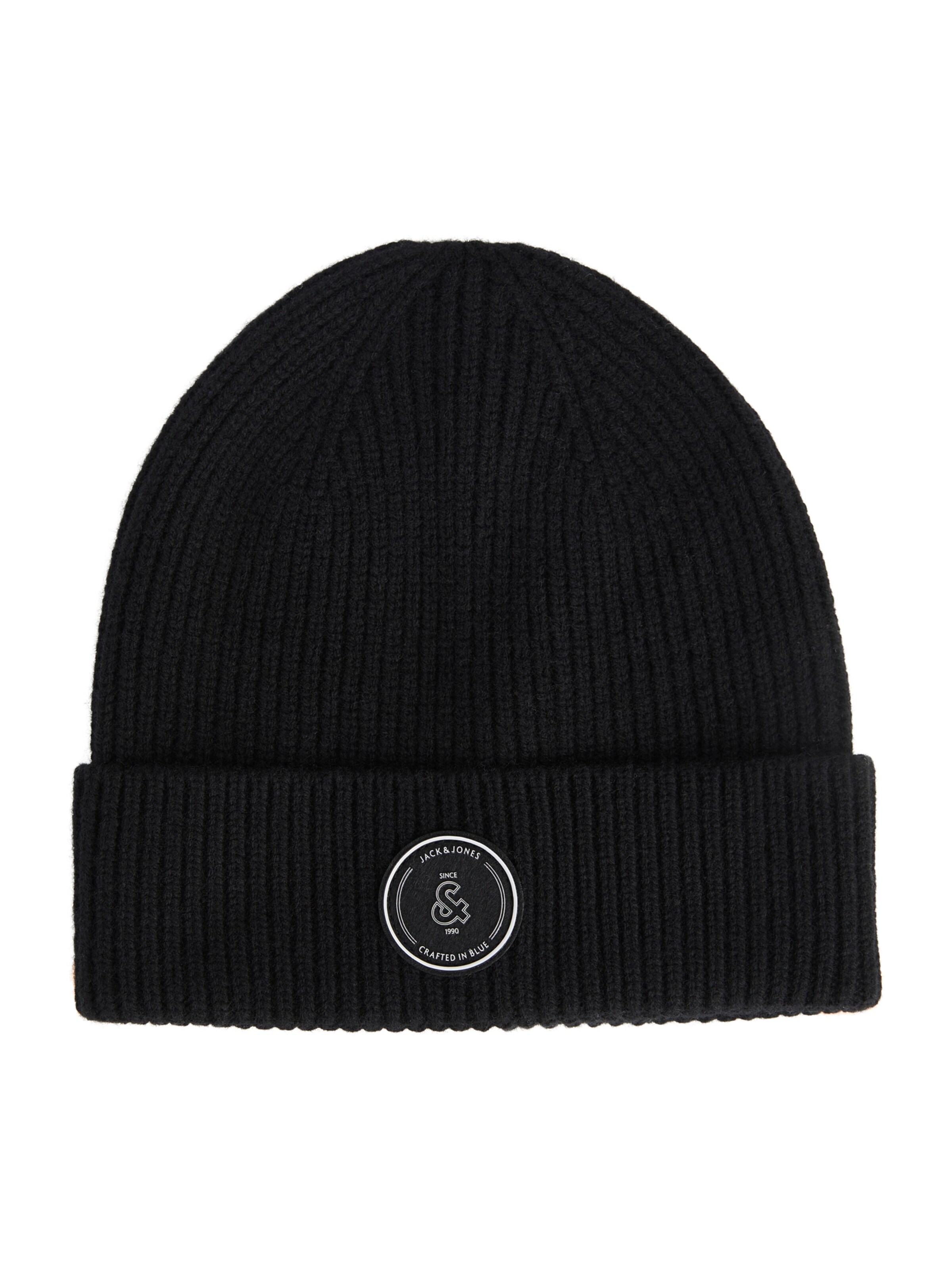 JACK & JONES Beanie 'JACWINSTON' in Black: front