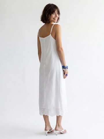 MixRay - Vestido de verão 'Midi' em branco