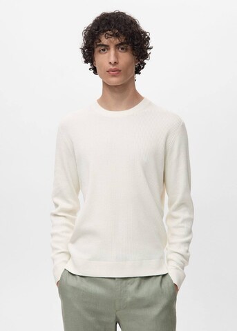 MANGO MAN Pullover 'Antigua' in Weiß: Vorderseite