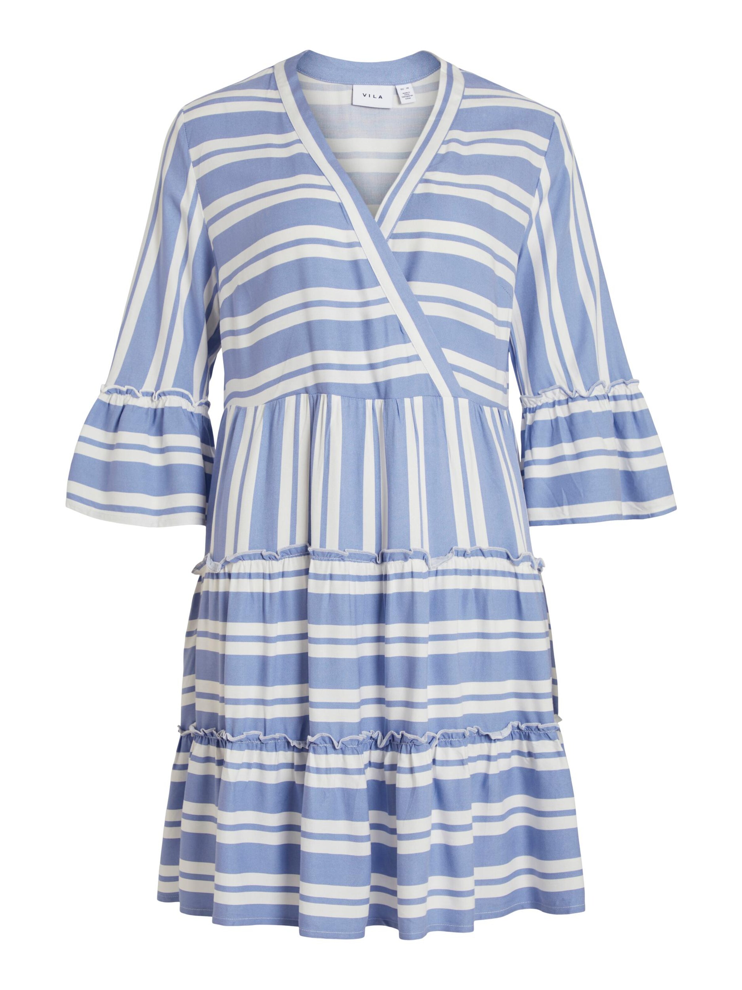 VILA Kleid 'Billy' in Rauchblau, Weiß | ABOUT YOU