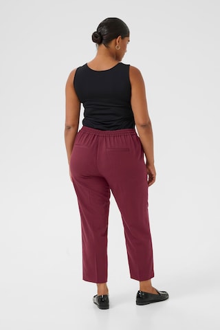 KAFFE CURVE Regular Trousers with creases 'Sakira' in Red