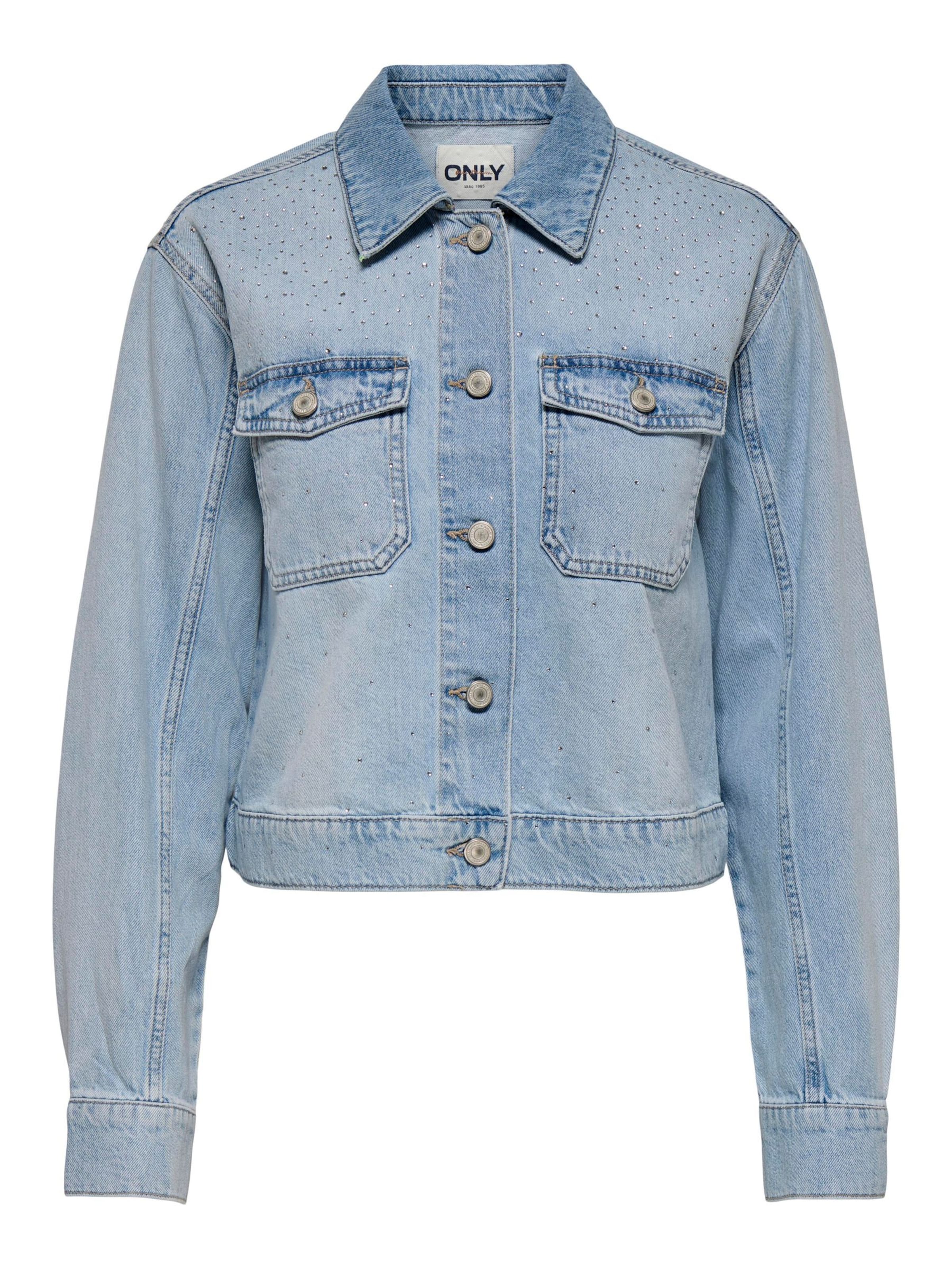 ONLY Overgangsjakke 'ONLLumi' i blue denim, Produktvisning