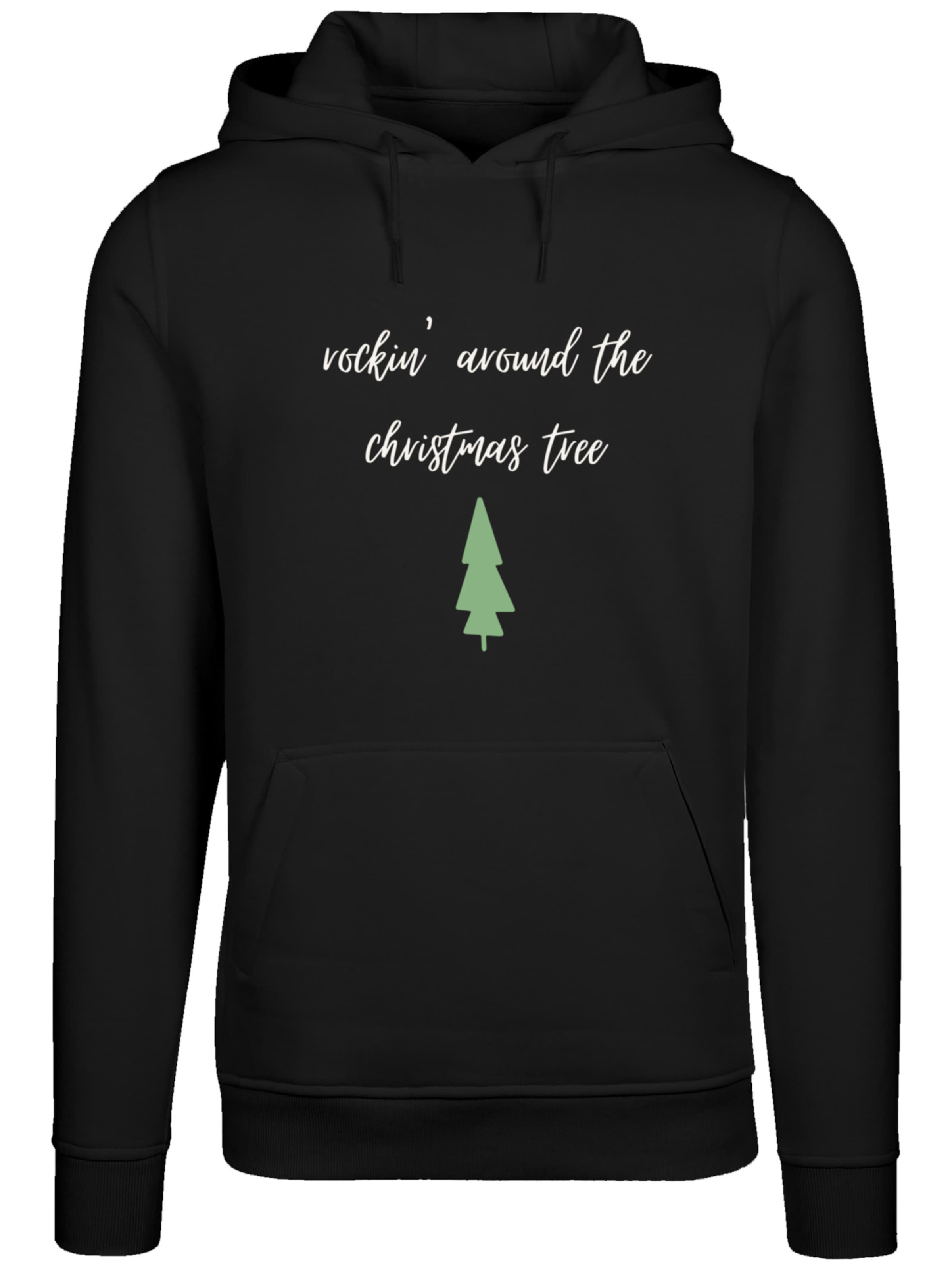 F4NT4STIC Sweatshirt 'Rockin around the Christmas Weihnachten' in Zwart: voorkant