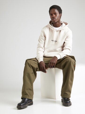 JACK & JONES Sweatshirt 'JWHVESTERBRO' in Beige