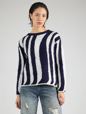 Key Largo Pullover 'WOOD' in Blau: Vorderseite