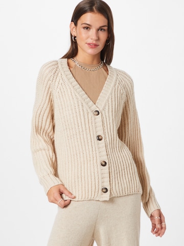 ABOUT YOU Knit cardigan 'Lina' in Beige: front