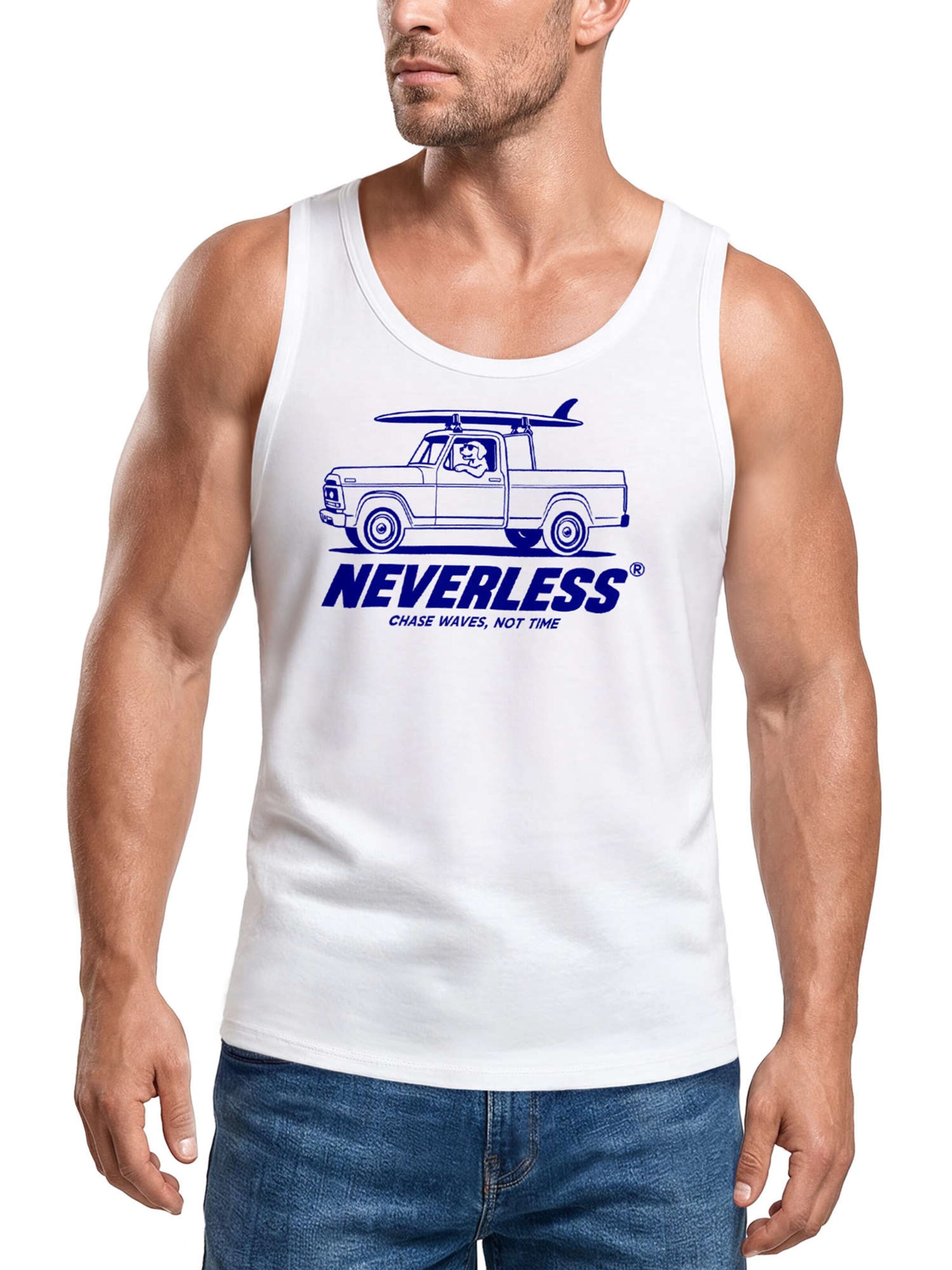 Neverless Shirt 'Surf Dog'‌‌‌‌‌‌ in Weiß: Vorderseite