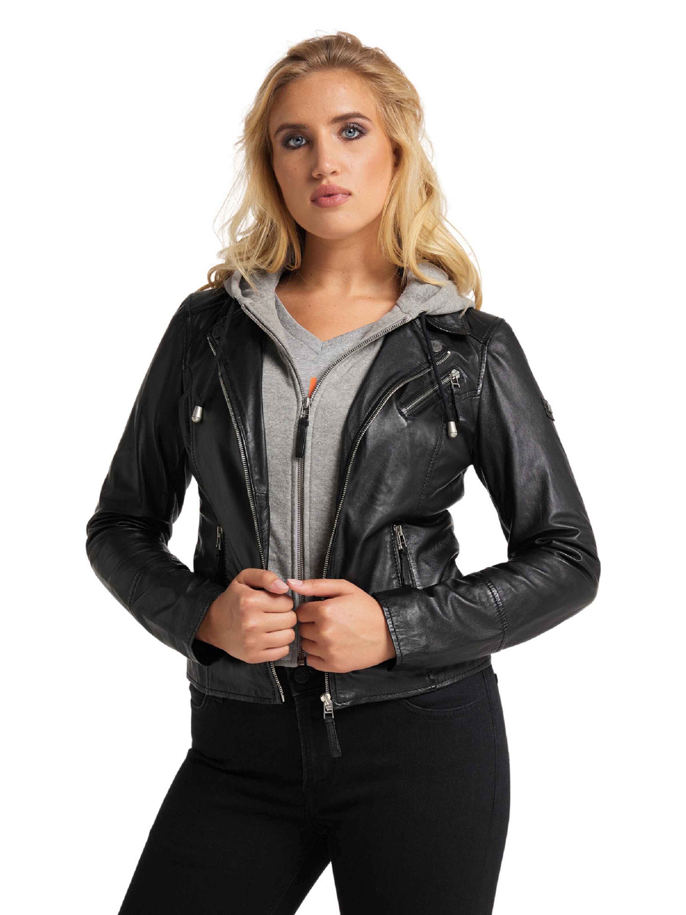 Bruno Banani Jacke 'Brown' in Schwarz: Vorderseite