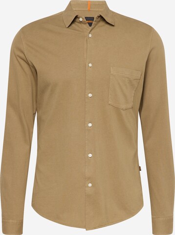 BOSS Business shirt 'Mysoft' in Green: front