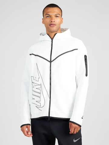 Nike Sportswear Zip-Up Hoodie in White: front
