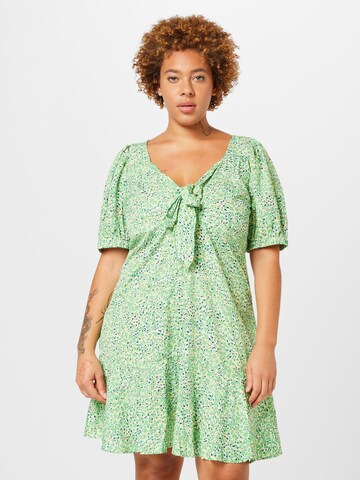 PIECES Curve - Vestido en verde: frente