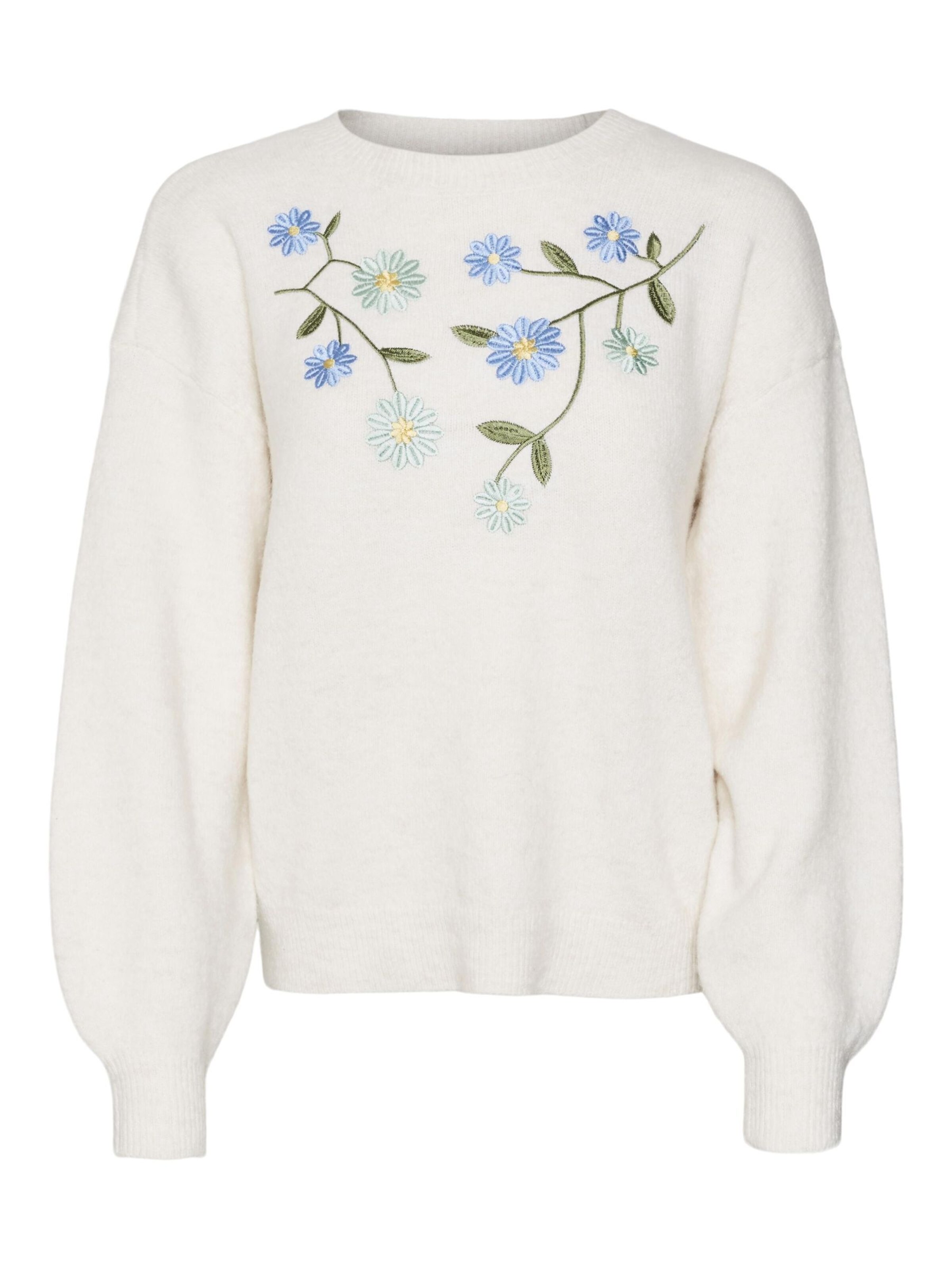 VERO MODA Pullover 'VMAlina' in hellblau / oliv / mint / offwhite, Produktansicht