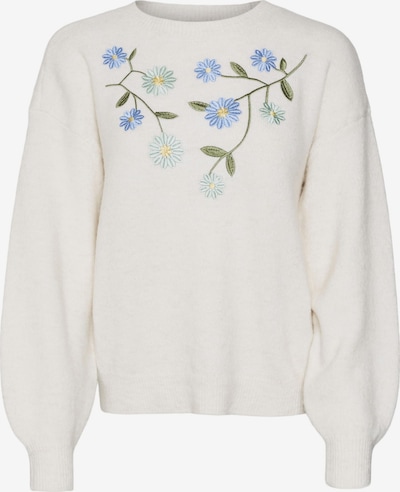 VERO MODA Pullover 'VMAlina' in hellblau / oliv / mint / offwhite, Produktansicht