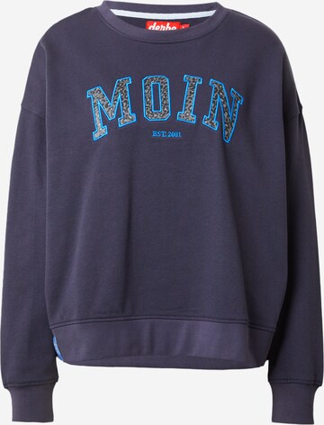 Derbe Sweatshirt 'Moin' in Blauw: voorkant