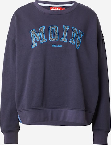 Derbe Sweatshirt 'Moin' in Blau: predná strana