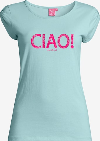 salzhaut Shirt ' BIIKE - CIAO ' in Blue: front