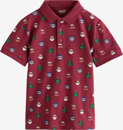 Next T-Shirt 'Christmas' en 98 en bleu / vert / bourgogne / blanc, Vue avec produit