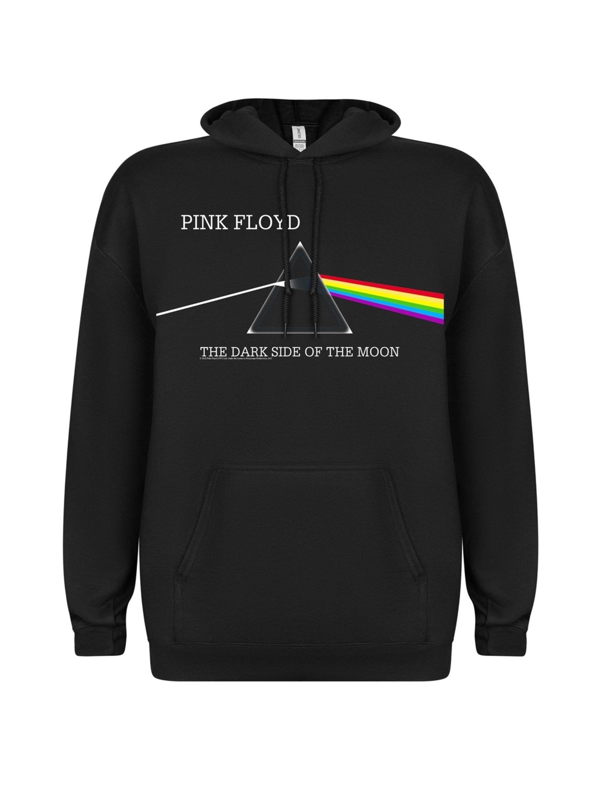 Pink Floyd Sweatshirt 'Pink Floyd - Dark side Album hoodie Kapuzenpullover' in Black: front
