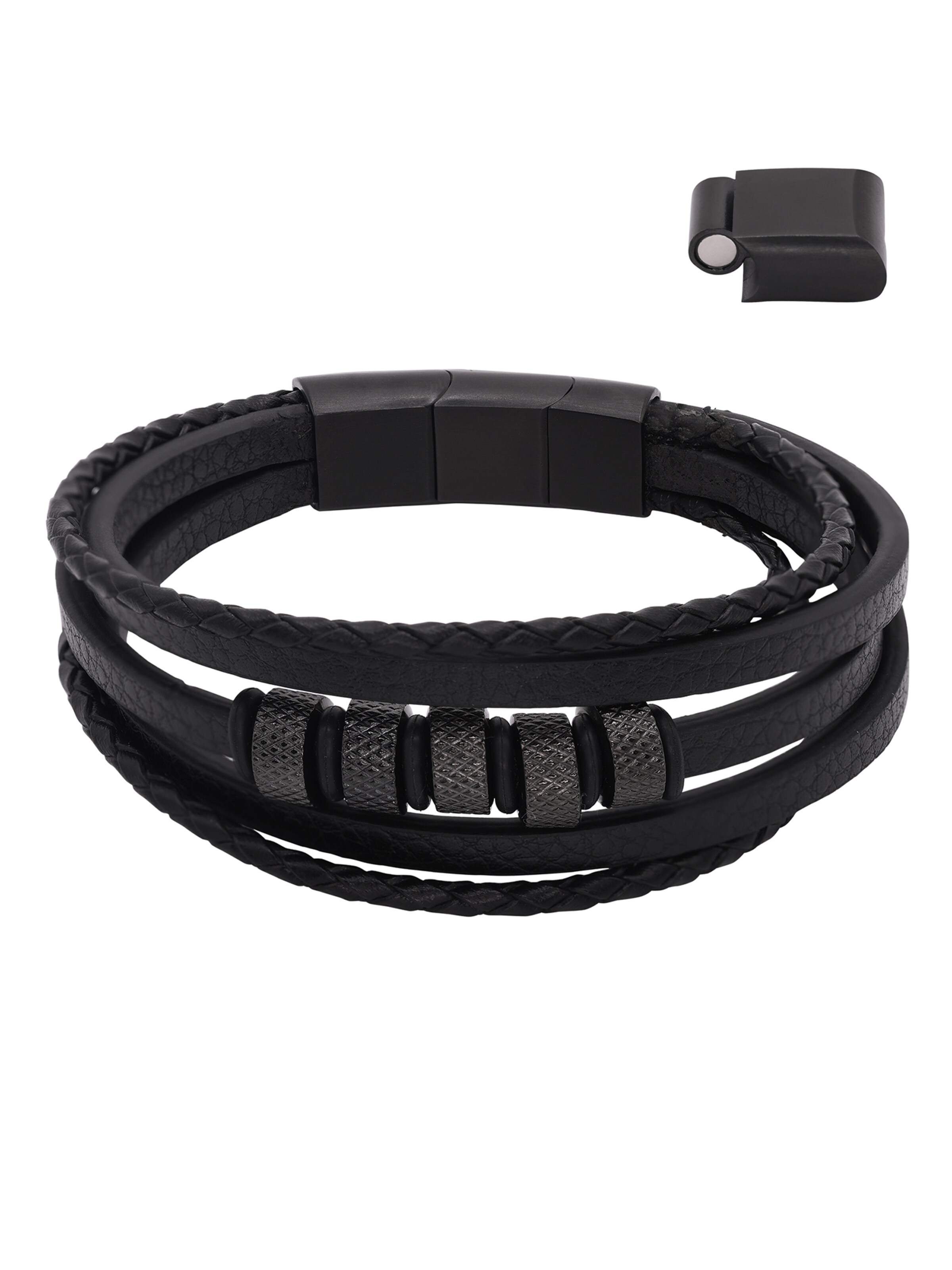 Bracelet 'Casper' Heideman en noir : devant