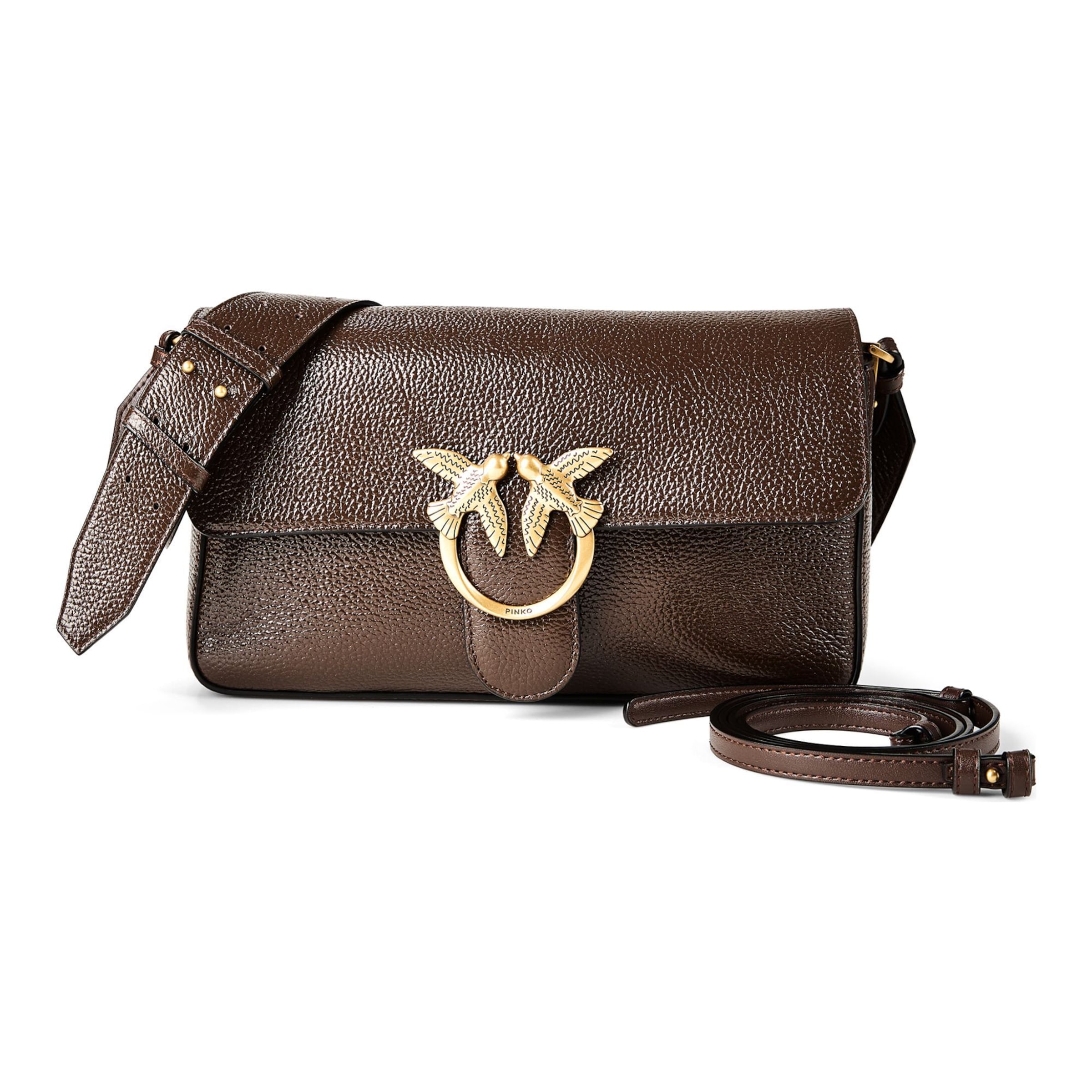 Sac bandoulière PINKO en marron : devant