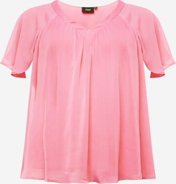 Camicia da donna 'AGNES' di Zizzi in rosa: frontale