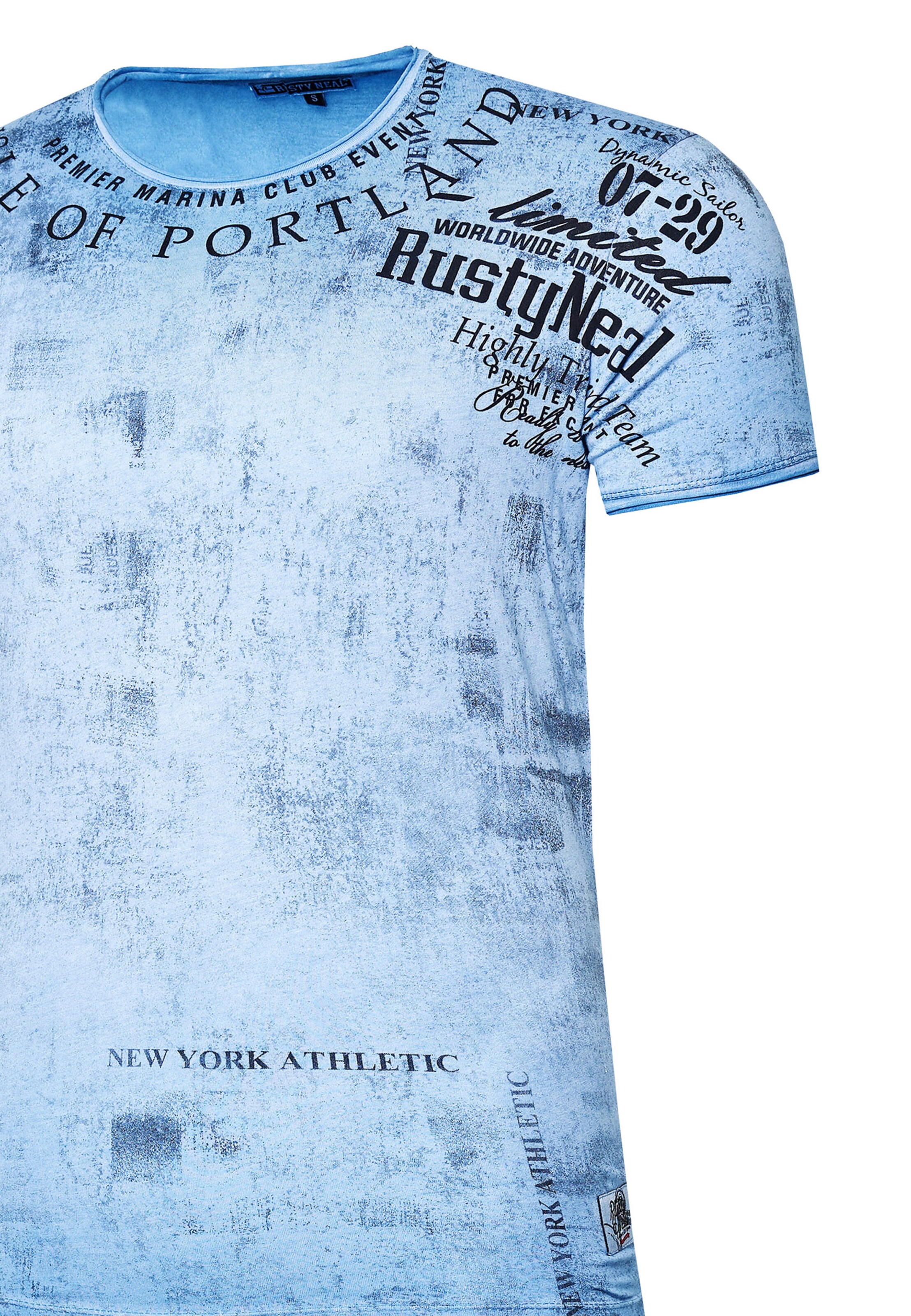 Rusty Neal T-Shirt mit lässigem Print in Blau