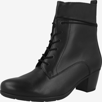 GABOR Lace-Up Ankle Boots in Black: front