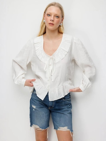 MixRay Bluse in Beige: Vorderseite