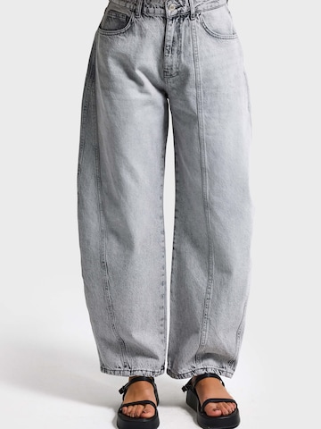 IT'S BASIC Vat Jeans 'BARREL BALLOON MID RISE JEANS' in Grijs
