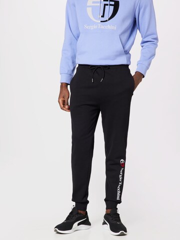 Effilé Pantalon de sport 'NEW IBERIS' Sergio Tacchini en noir : devant