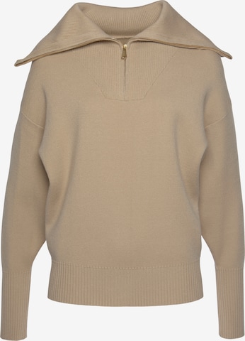 LASCANA Sweater in Beige: front