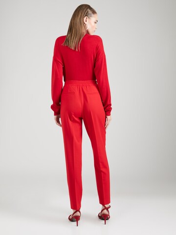 MORE & MORE Regular Trousers with creases in Red