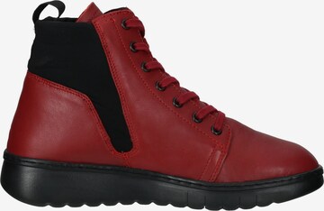 Softinos Lace-Up Ankle Boots in Red