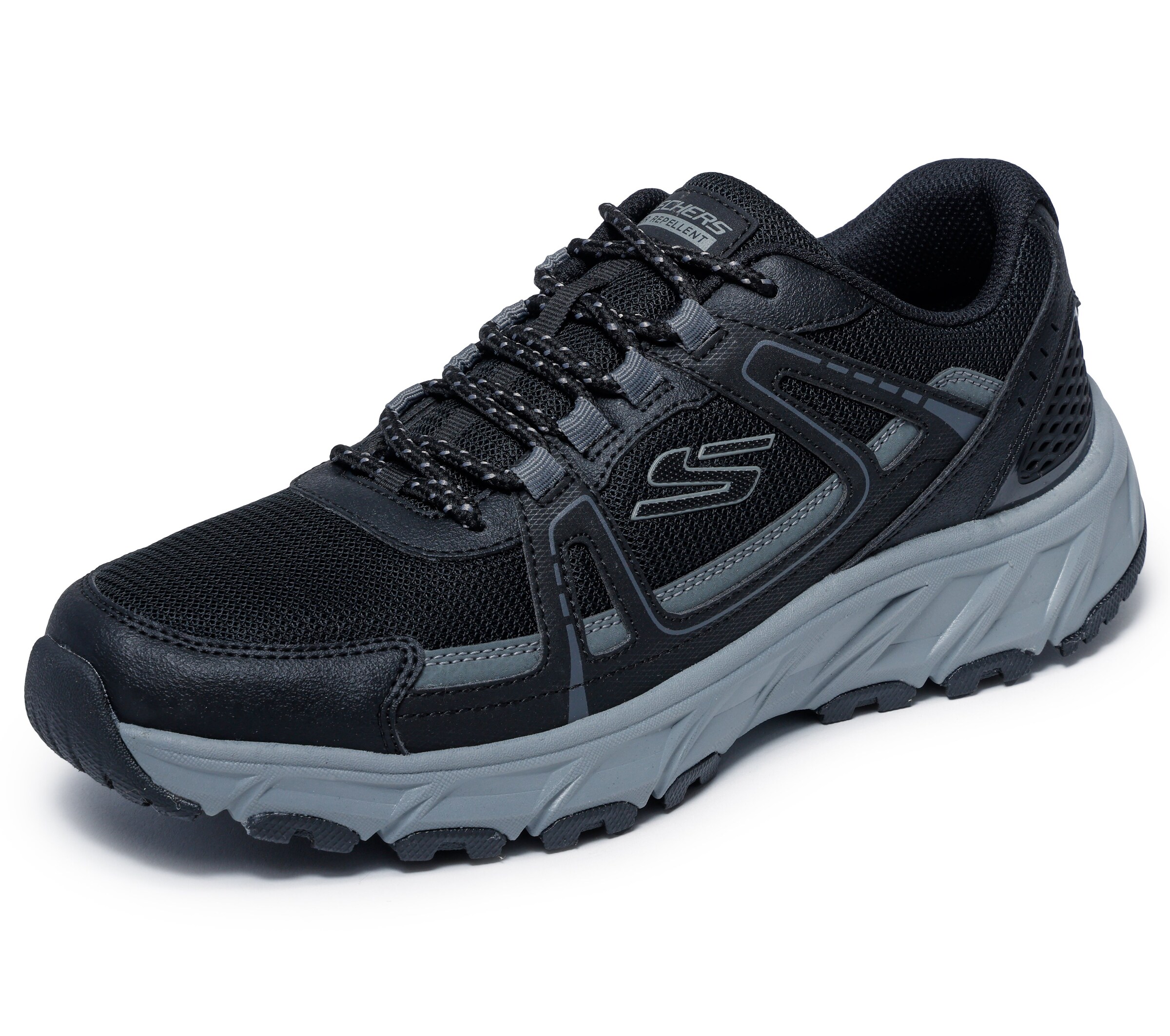 SKECHERS Athletic Shoes in Black: front
