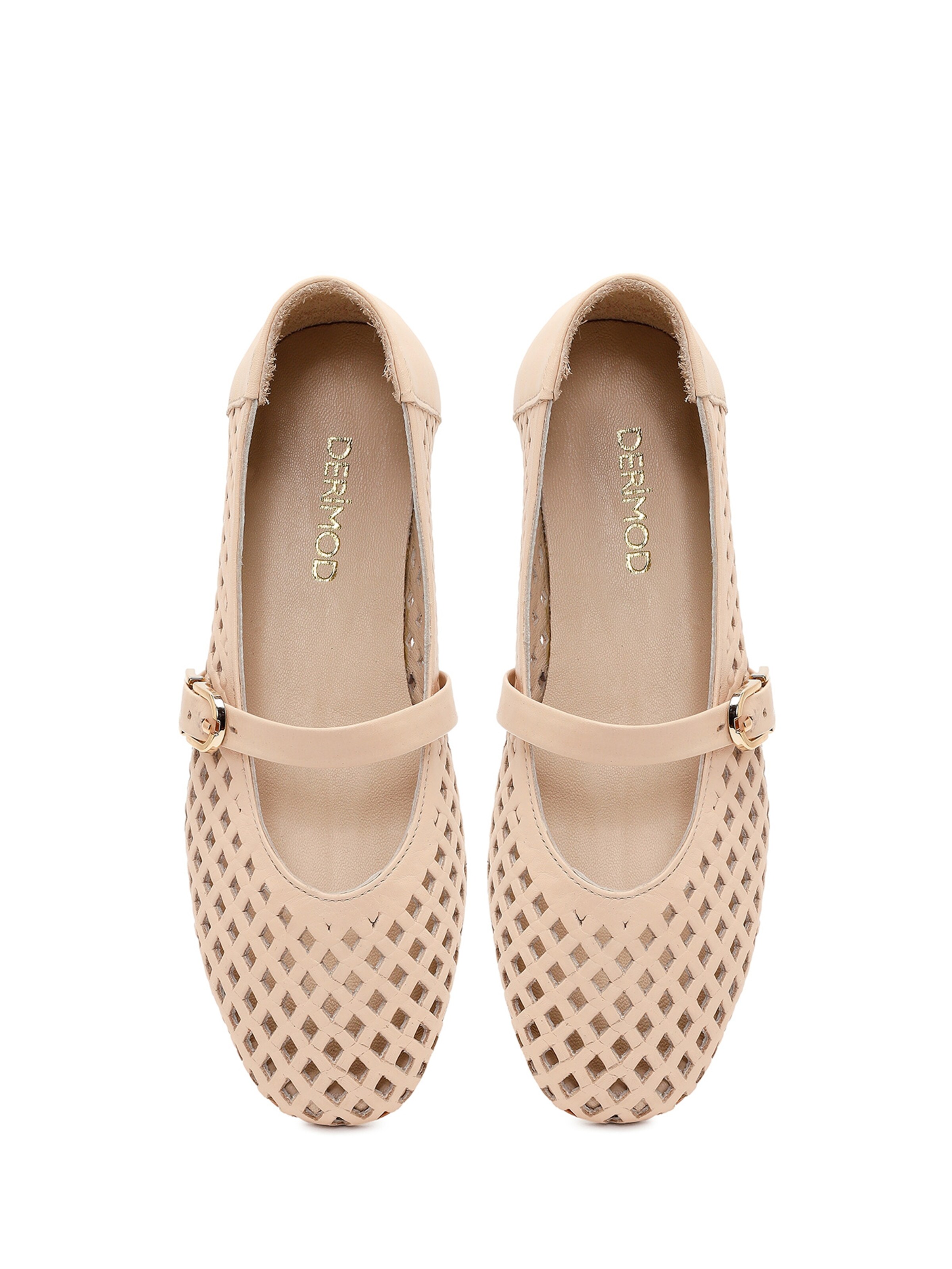 Derimod Ballerina met riempjes in Beige