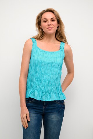 Cream Top 'Almas' in Blue: front