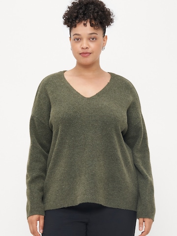 Vero Moda Curve Kampsun 'VMCBESTI', värv roheline: eest vaates