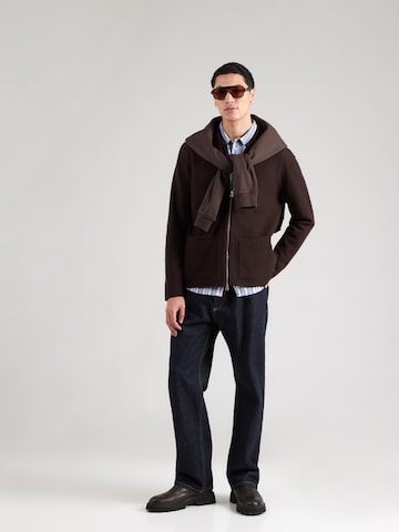 NN07 Πλεκτή ζακέτα 'Jonas' σε καφέ