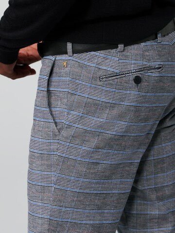 MEYER Regular Chino 'Prince of Wales' in Blauw