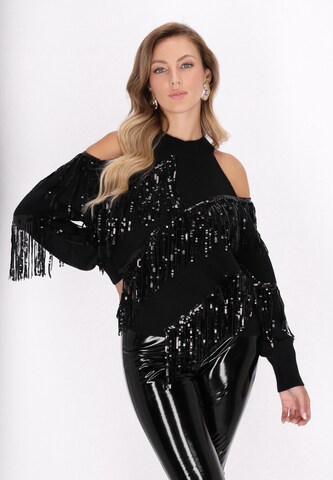 Pull-over faina en noir : devant