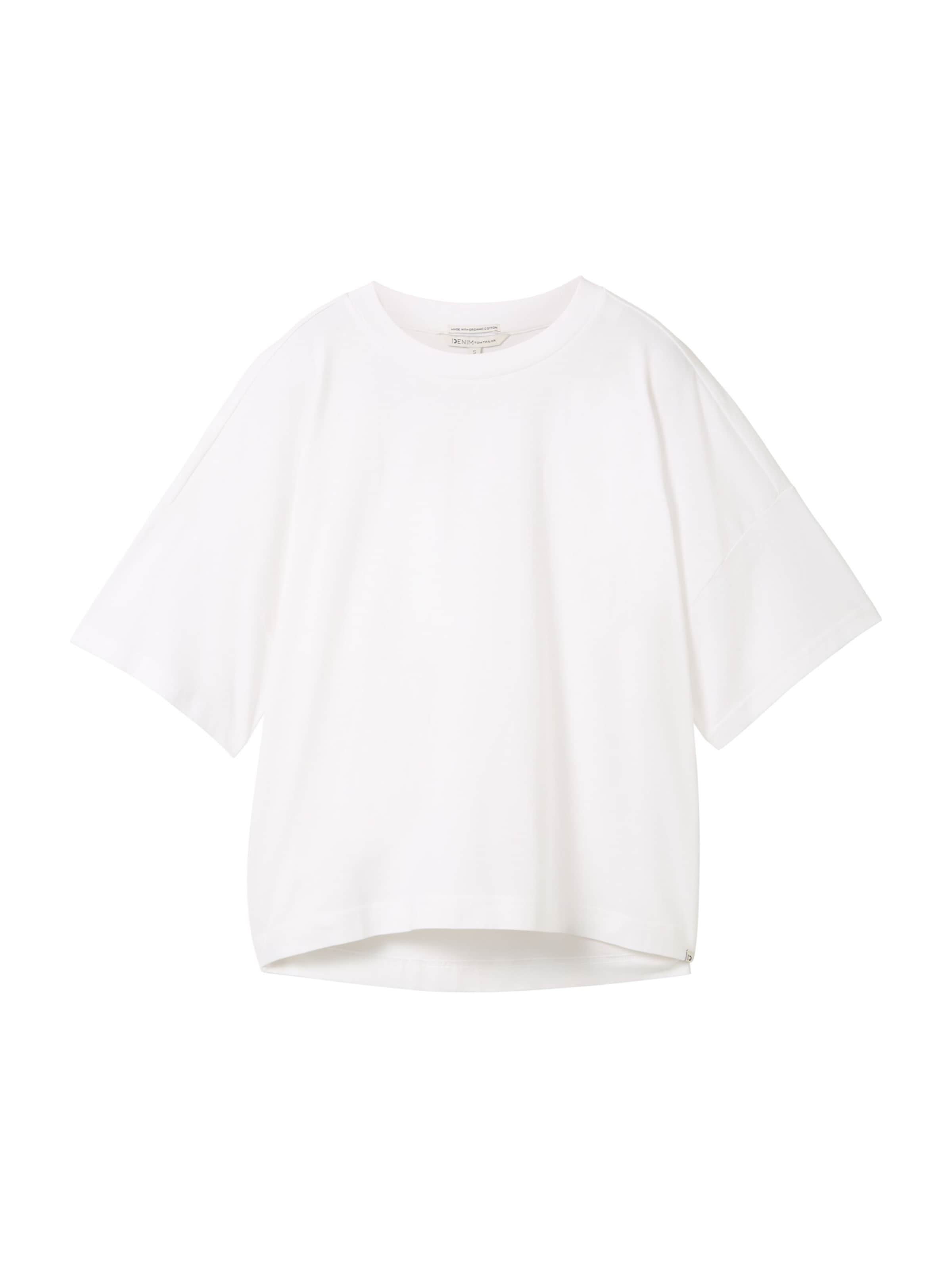 TOM TAILOR DENIM Μπλουζάκι σε λευκό: μπροστά