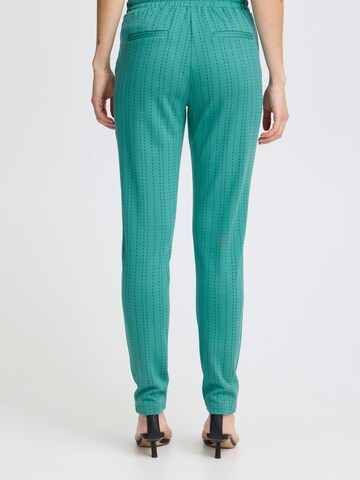 Effilé Pantalon à pince 'Ruti' ICHI en vert