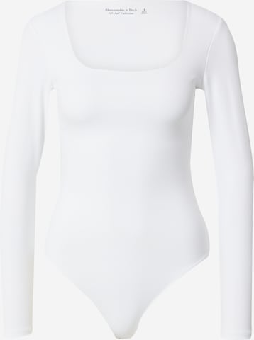 Abercrombie & Fitch Блуза боди в бяло: отпред