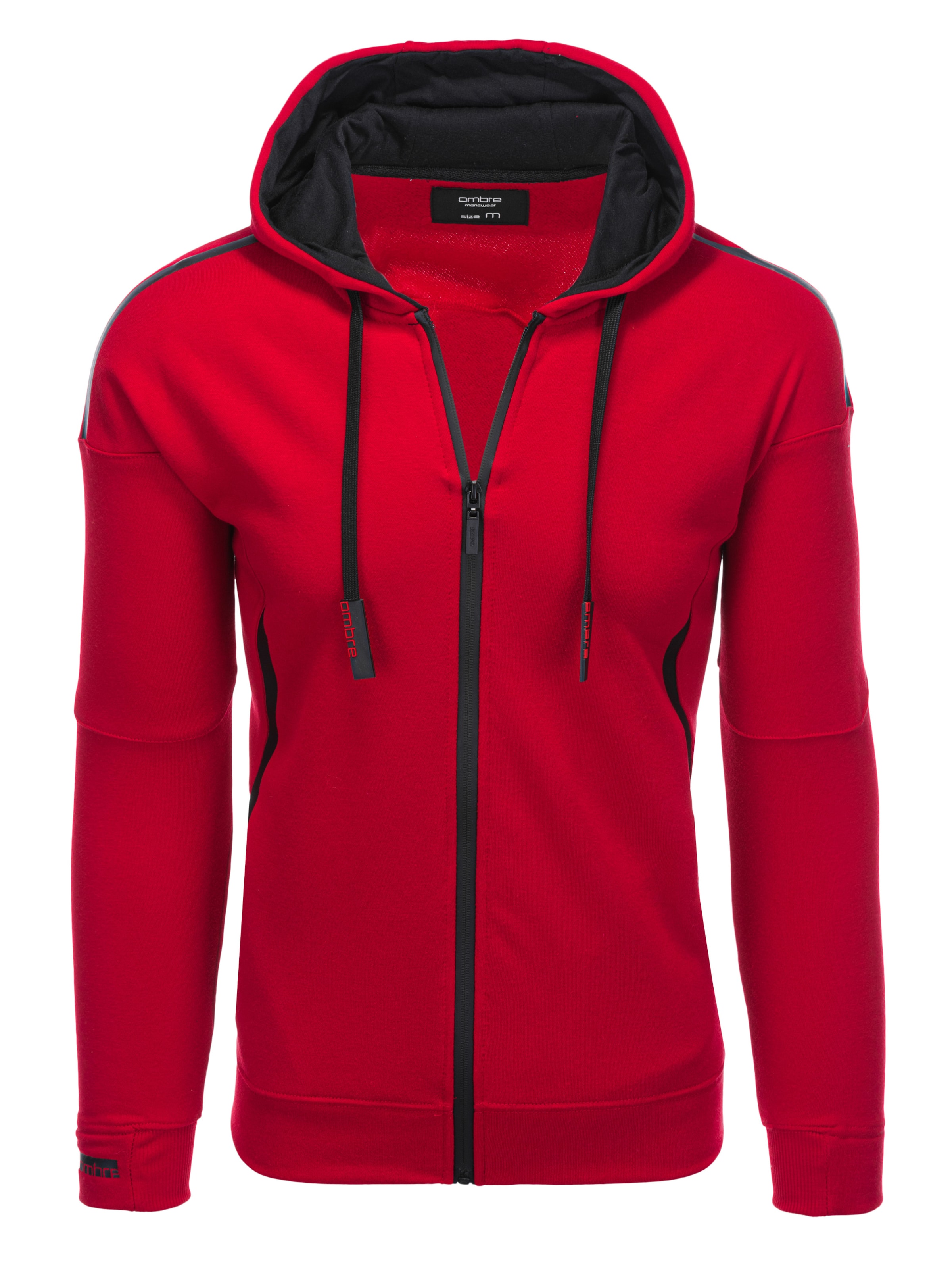Ombre Zip Up Hoodie B1076 in Bright Red ABOUT YOU