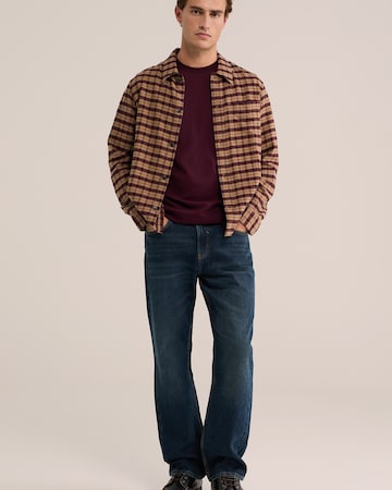 WE Fashion - Ajuste confortable Camisa en marrón