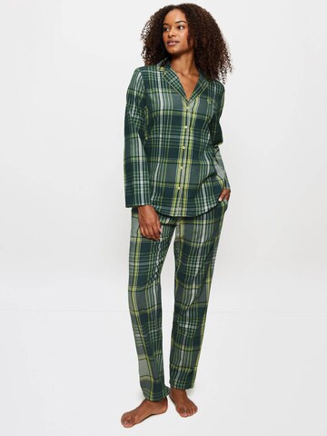 TRIUMPH Pajama ' Boyfriend ' in Green: front